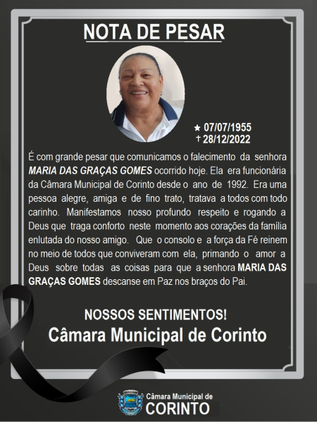 NOTA DE PESAR FALECIMENTO DE UMA FUNCIONÁRIA