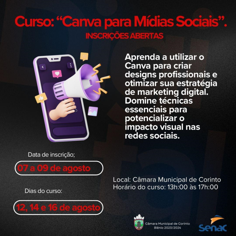 Curso: "Canva para Mídias Sociais".